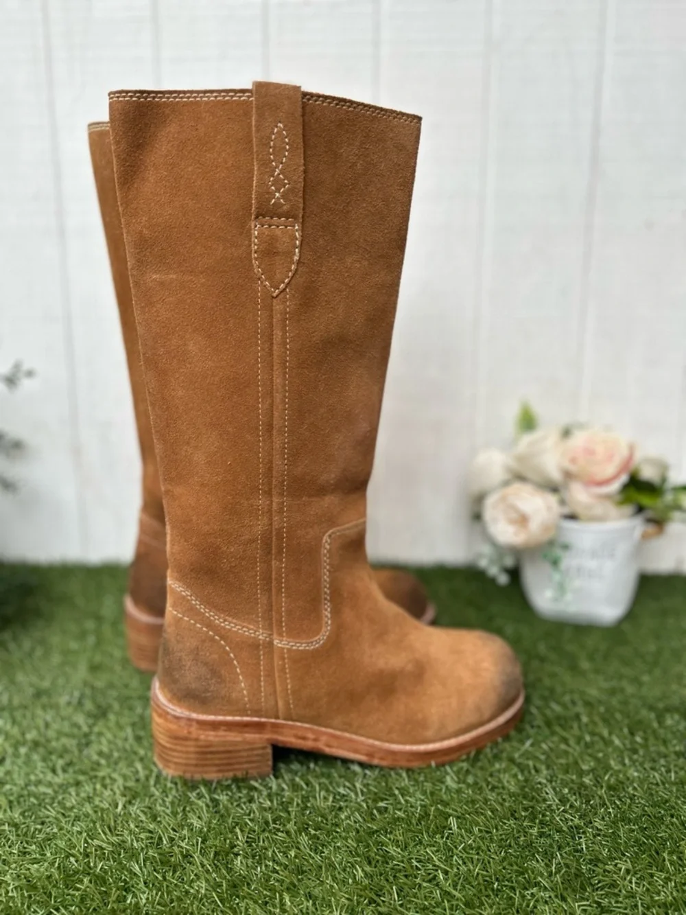 Free People Brown Suede Pull-on Boots